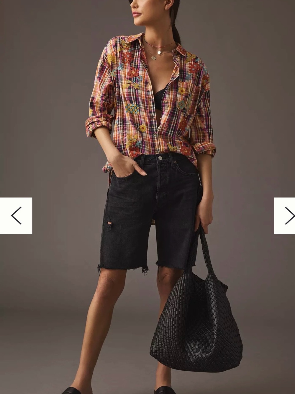 Size Large. Anthropologie Pilcro Plaid Crafted Buttondown. EUC - Picture 2 of 9